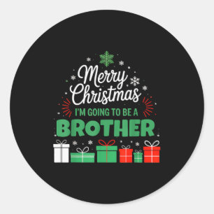 Merry Christmas I'm Going To Be An Brother Pregnan Classic Round Sticker