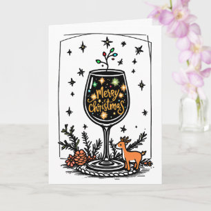 Merry Christmas in a Wine Glass  Card