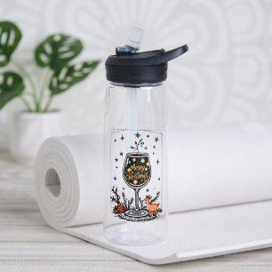 Merry Christmas in a Wine Glass  Water Bottle
