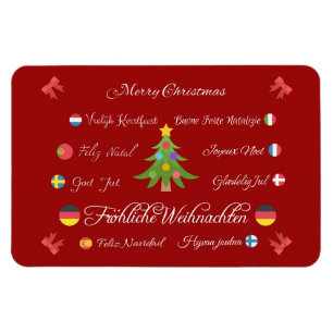 Merry Christmas in different languages! Magnet
