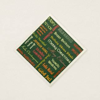 Merry Christmas in Different Languages Napkin
