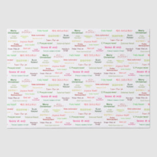 Merry Christmas in Different World Languages Tissue Paper