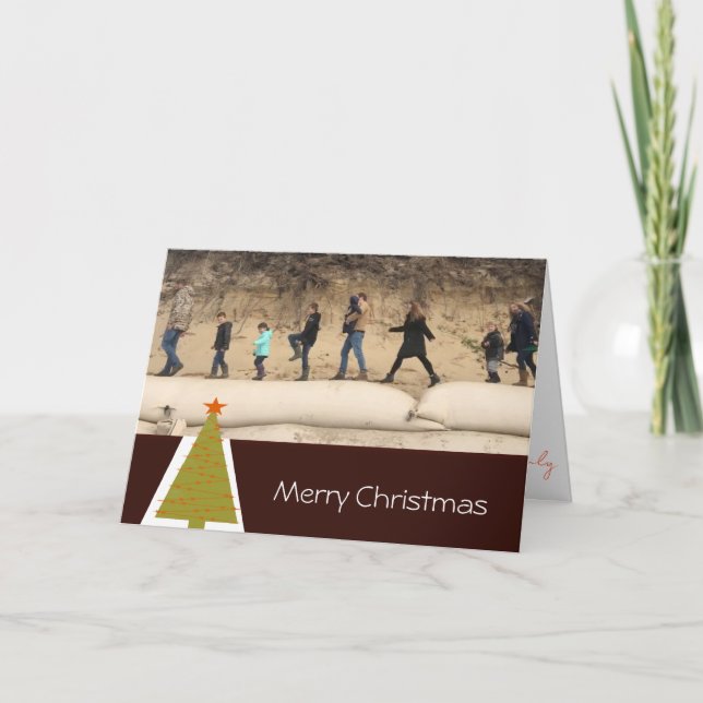 Merry Christmas In Elegant Browns Holiday Card (Front)