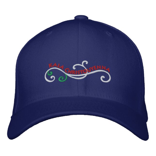 Merry Christmas in Greek! Embroidered Hat (Front)