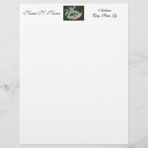 Merry Christmas in Green Letterhead