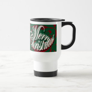 Merry Christmas in Green Travel Mug