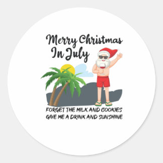 Merry Christmas In July Classic Round Sticker