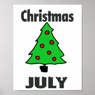 Merry Christmas In July Party Funny Summer Xmas Tr Poster
