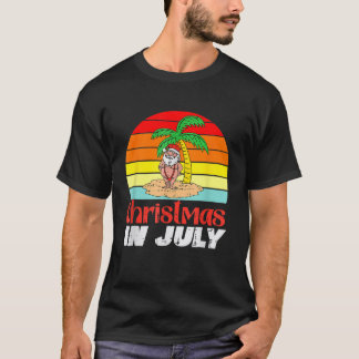 Merry Christmas in July Santas Summer Beach Funny T-Shirt