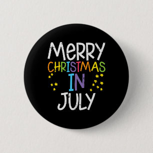 Merry Christmas In July Stars Summer Xmas Men Wome 6 Cm Round Badge