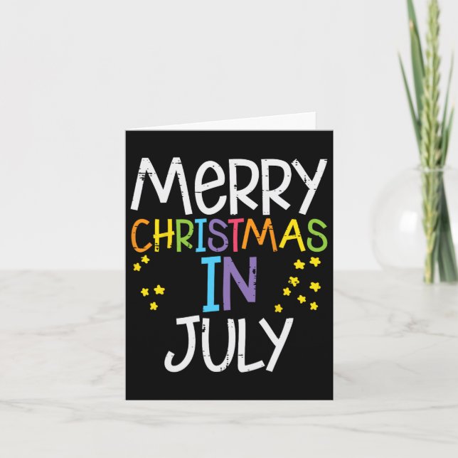 Merry Christmas In July Stars Summer Xmas Men Wome Card (Front)