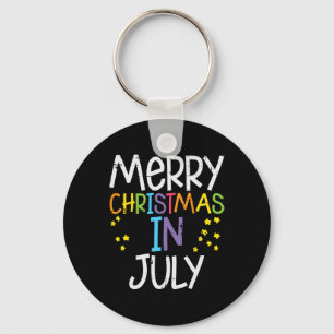Merry Christmas In July Stars Summer Xmas Men Wome Key Ring