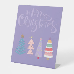 merry christmas in pastel for women tank top woode pedestal sign