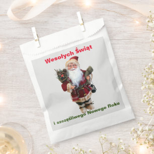 Merry Christmas in Polish Wesołych Świąt Gift Favour Bags