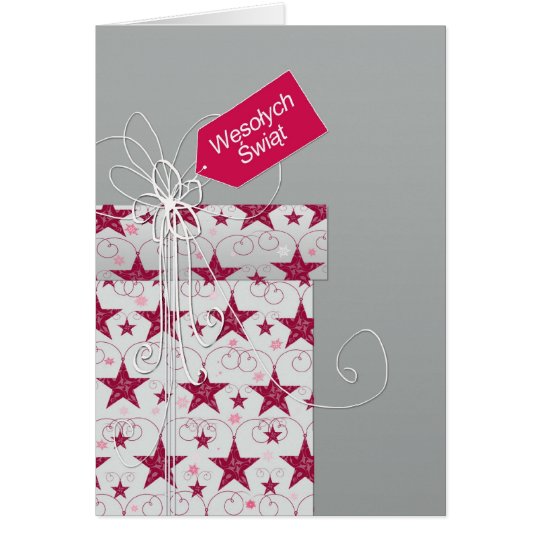 Merry Christmas in Polish, Wesołych Świąt, star Card