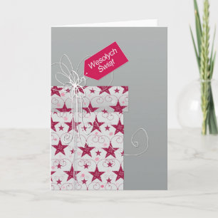 Merry Christmas in Polish, Wesołych Świąt, star Holiday Card