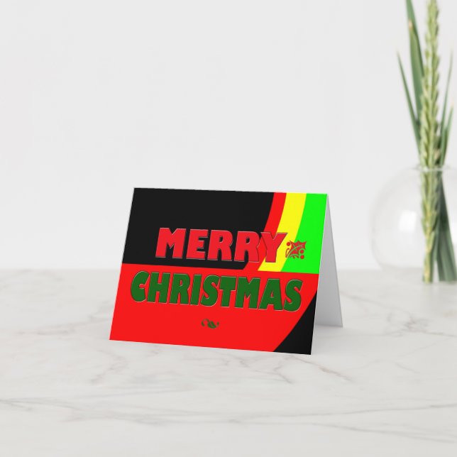 Merry Christmas in Rasta Colours Holiday Card (Front)