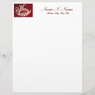 Merry Christmas in Red Letterhead