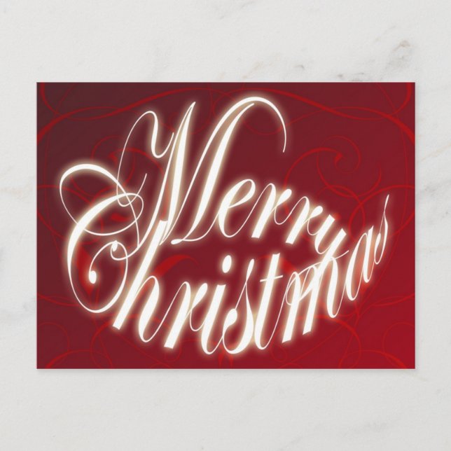 Merry Christmas in Red Postcard (Front)