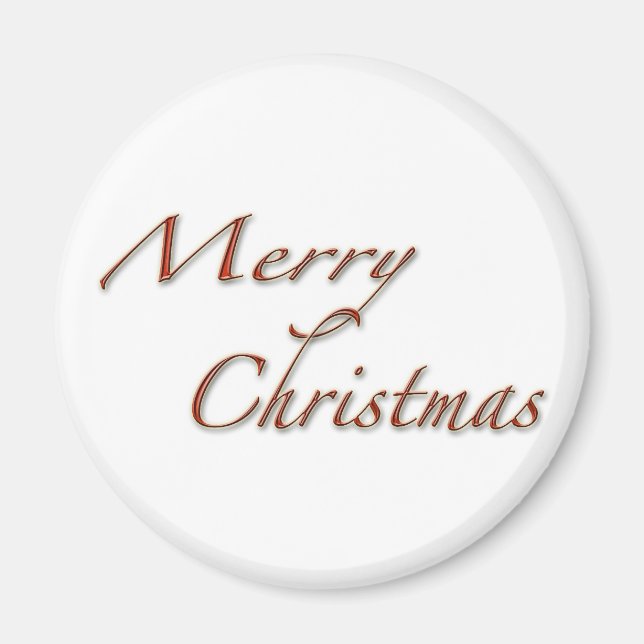 Merry Christmas in Red Text Magnet (Front)
