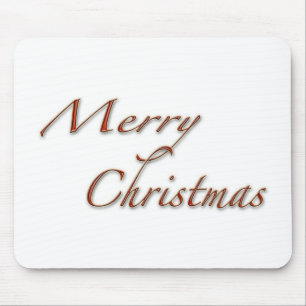 Merry Christmas in Red Text Mouse Mat
