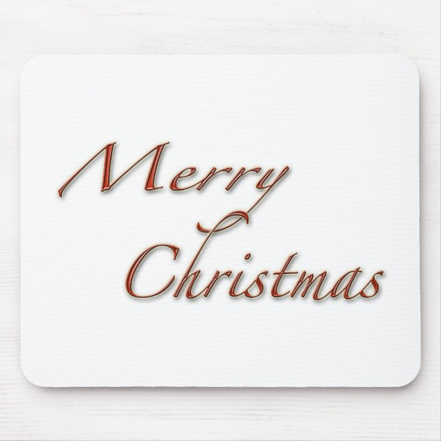 Merry Christmas in Red Text Mouse Mat (Front)