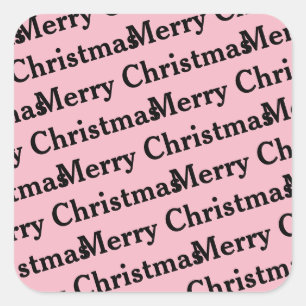 Merry Christmas in repeat pattern Square Sticker