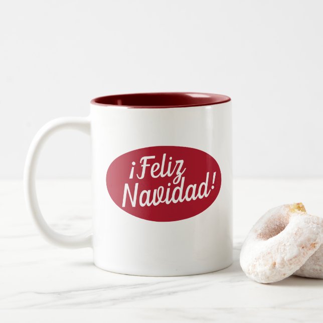 Merry Christmas in Spanish | Feliz Navidad Mug (With Donut)