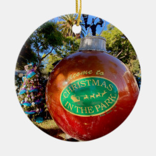 Merry Christmas in the Park Ceramic Tree Decoration