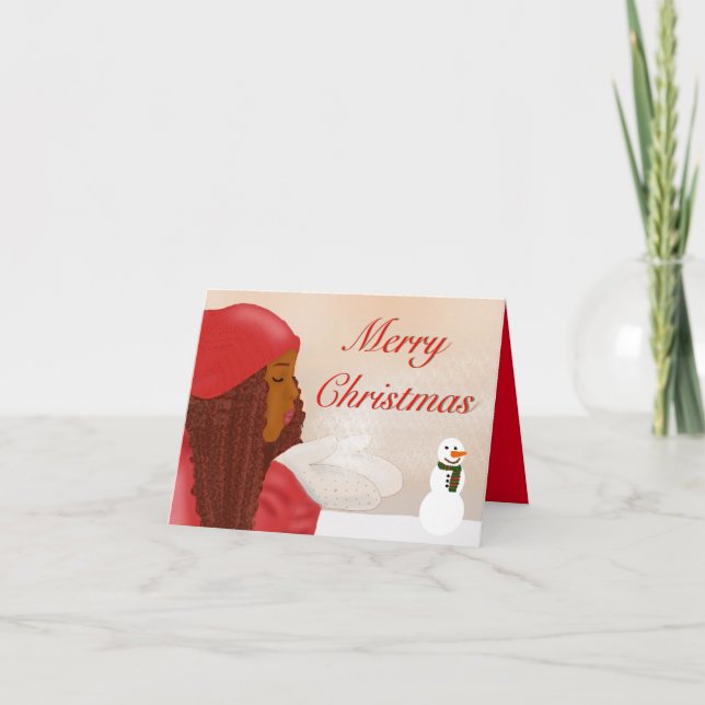 Merry Christmas in the Snow (Customise Greeting) Holiday Card (Front)