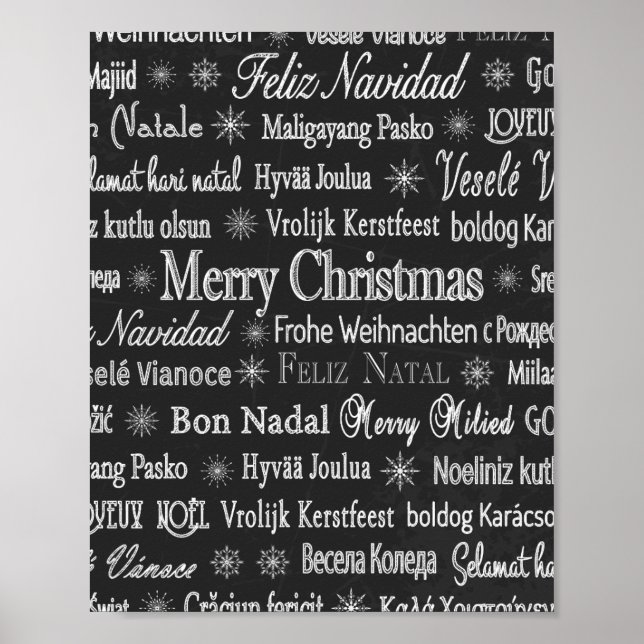 Merry Christmas in Various Languages Poster (Front)