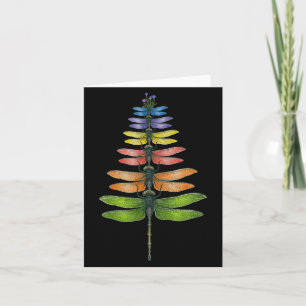 Merry Christmas Insect Dragonfly Xmas Tree Card