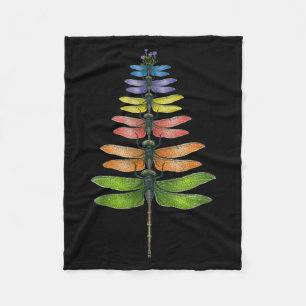 Merry Christmas Insect Dragonfly Xmas Tree Fleece Blanket