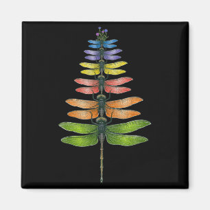 Merry Christmas Insect Dragonfly Xmas Tree  Magnet