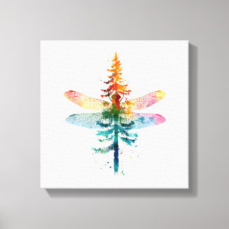 Merry Christmas insect Lover Xmas Dragonfly Christ Canvas Print