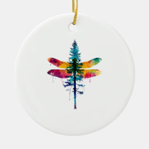 Merry Christmas insect Lover Xmas Dragonfly Christ Ceramic Tree Decoration