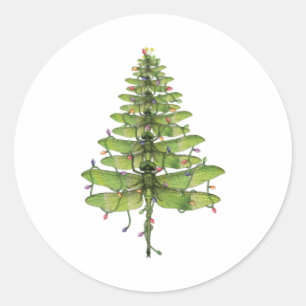 Merry Christmas insect Lover Xmas Dragonfly      Classic Round Sticker