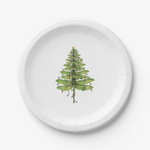 Merry Christmas insect Lover Xmas Dragonfly Paper Plate
