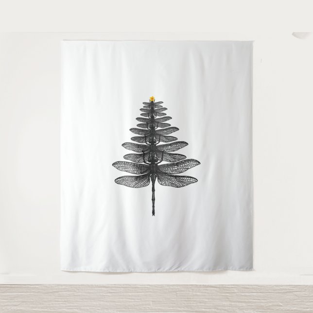 Merry Christmas insect Lover Xmas Dragonfly  Tapestry (Front)