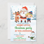 Merry Christmas invitation Christmas party invite<br><div class="desc">Merry Christmas invitation Christmas party invitation Holiday invitation Santa Claus invitation.
Invite your friends with this brightful and colourful Merry little Christmas invitation featuring Sant Claus,  reindeer,  an elf and cute snowman with banjo!

Simply edit this easy to use template in Personalising menu to make it special.</div>