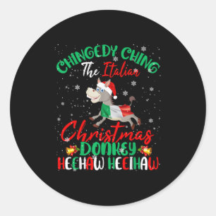 Merry Christmas Italian Funny Italian Santa Heehaw Classic Round Sticker