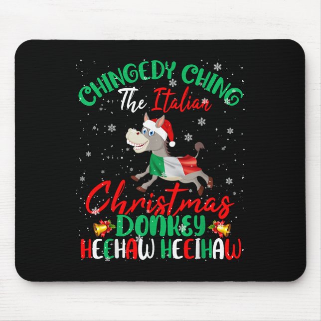 Merry Christmas Italian Funny Italian Santa Heehaw Mouse Mat (Front)