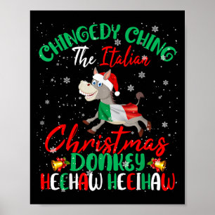 Merry Christmas Italian Funny Italian Santa Heehaw Poster