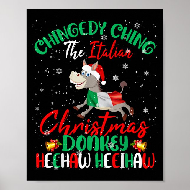 Merry Christmas Italian Funny Italian Santa Heehaw Poster (Front)