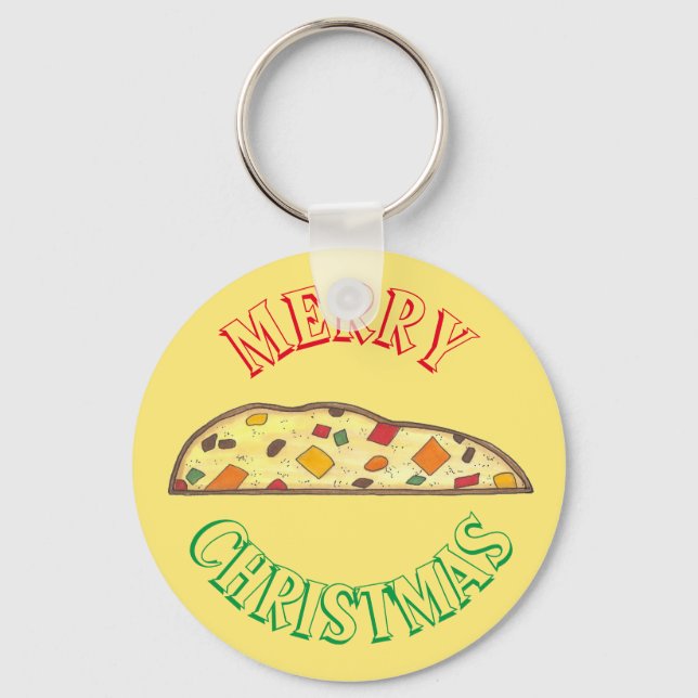 Merry Christmas Italian Holiday Biscotti Xmas Food Key Ring (Front)