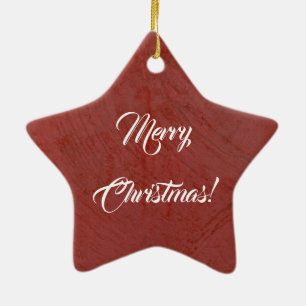 Merry Christmas! Italian Red Venetian Plaster Ceramic Tree Decoration