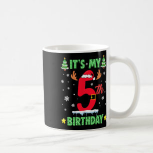 Merry Christmas It's My 5th Birthday Xmas Kids Coffee Mug