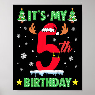 Merry Christmas It's My 5th Birthday Xmas Kids  Poster