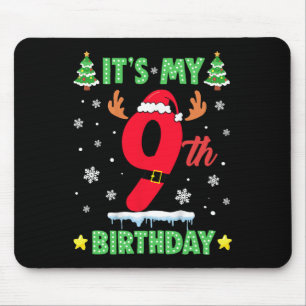 Merry Christmas It's My 9th Birthday Xmas Kids  Mouse Mat