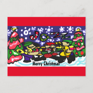 Merry Christmas Jazz music Postcard